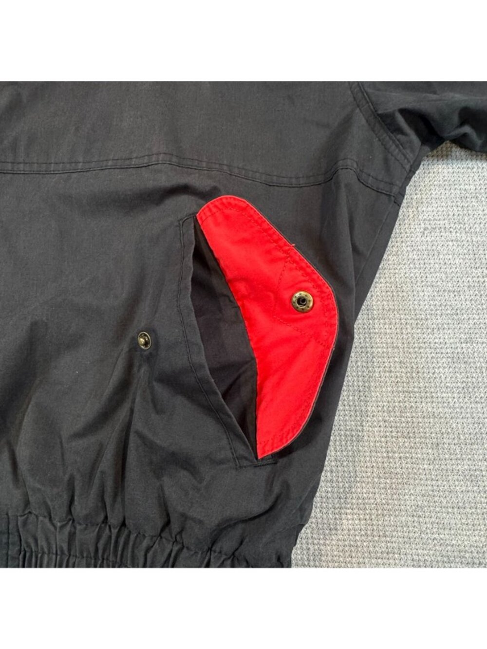 Vintage Turning Point Grasshopper Your Next Mower Jacket Size XL Black Red Pocke - Picture 6 of 16